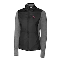 Veste matelassée hybride entièrement zippée Vault Stealth pour femme, noire, des Clemson Tigers, Cutter & Buck