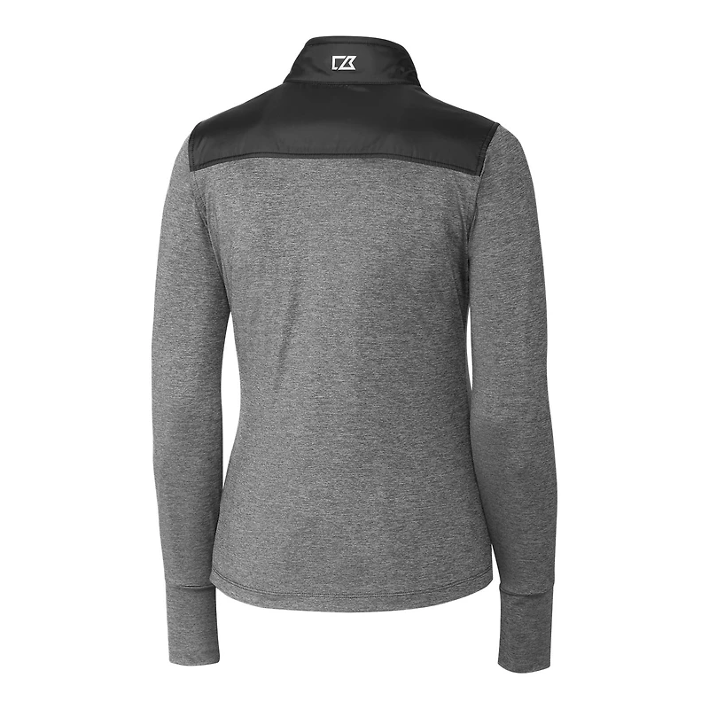 Veste matelassée hybride entièrement zippée Vault Stealth pour femme, noire, des Clemson Tigers, Cutter & Buck