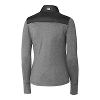 Veste matelassée hybride entièrement zippée Vault Stealth pour femme, noire, des Clemson Tigers, Cutter & Buck