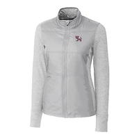 Women's Cutter & Buck Gray Clemson Tigers Vault Stealth Hybrid Quilted Full-Zip Jacket