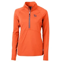 Women's Cutter & Buck Orange Clemson Tigers Adapt Eco Knit Stretch Recycled Half-Zip Pullover Top