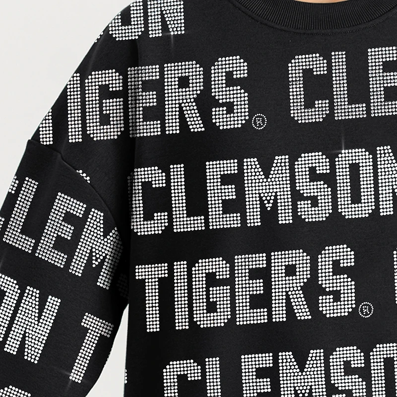 Women's Gameday Couture  Black Clemson Tigers Hype Era Sweatshirt