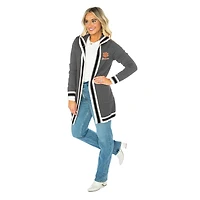 Women's Gameday Couture  Gray Clemson Tigers Tri-Blend Rounded Stripe Cardigan