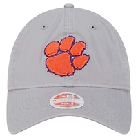 Casquette ajustable 9TWENTY avec logo Clemson Tigers de New Era pour femme, gris