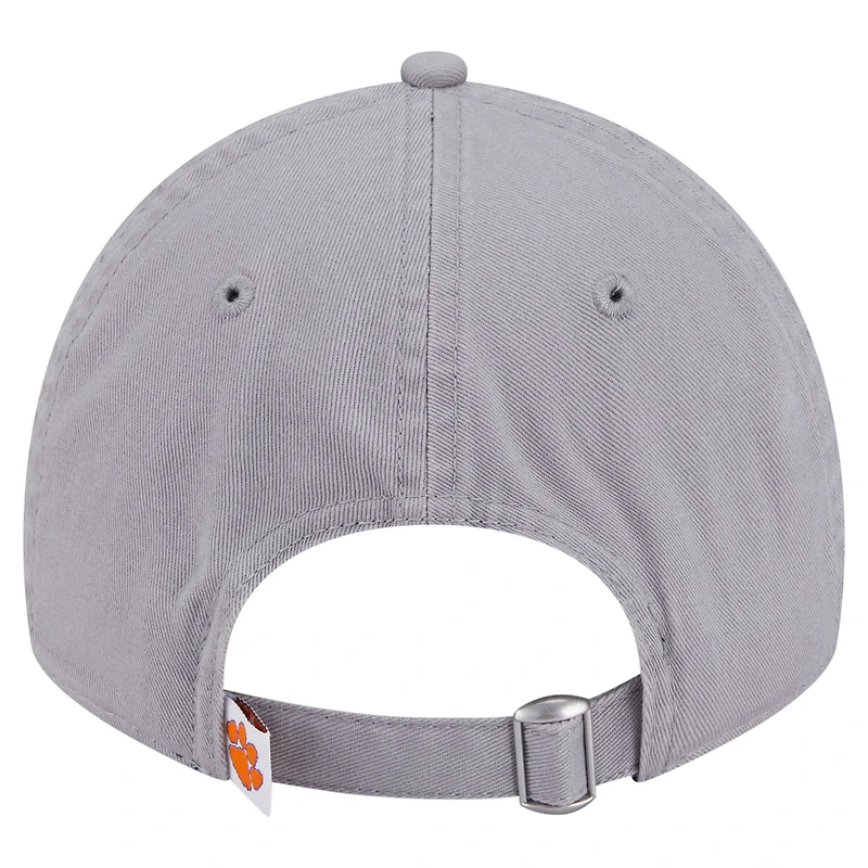 Casquette ajustable 9TWENTY avec logo Clemson Tigers de New Era pour femme, gris