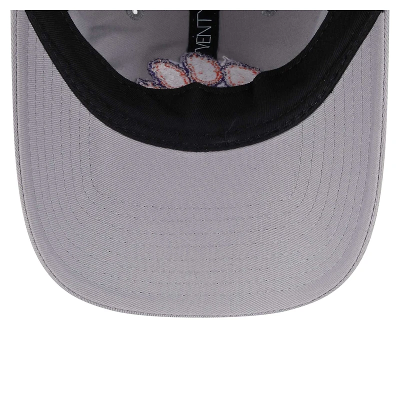 Casquette ajustable 9TWENTY avec logo Clemson Tigers de New Era pour femme, gris