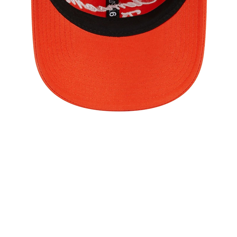 Casquette réglable New Era Clemson Tigers Script 9TWENTY orange pour femme