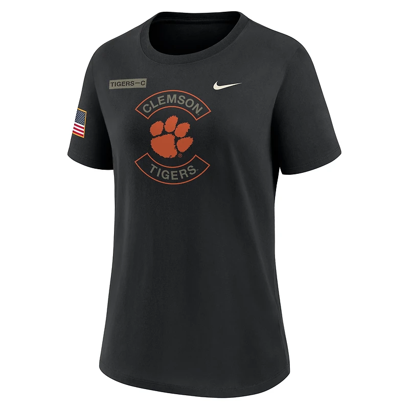 Women's Nike Black Clemson Tigers 2025 Military Appreciation Dri-FIT T-Shirt
