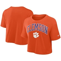 Women's Nike Orange Clemson Tigers Athletic Prep Arch Dri-FIT Cropped T-Shirt