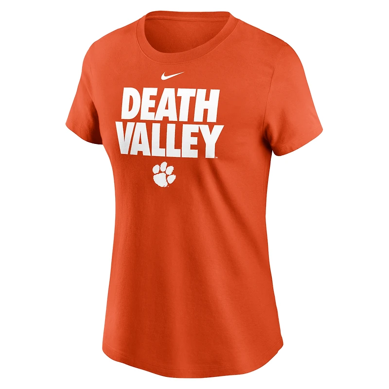 T-shirt Nike orange pour femme Clemson Tigers Local Ultimate Chant