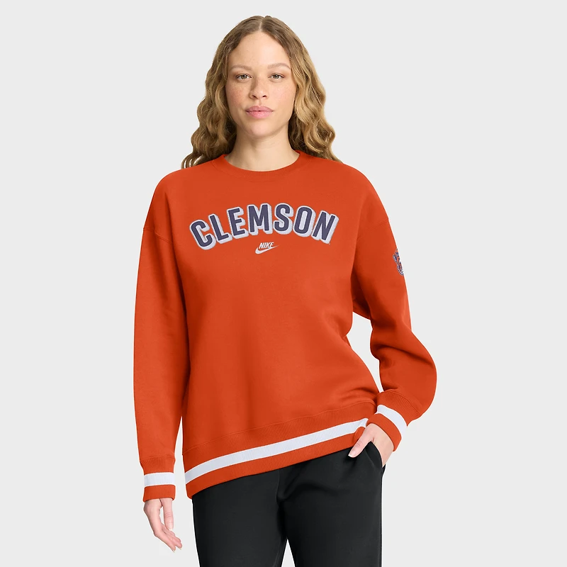 Women's Nike Orange Clemson Tigers Oversized Legacy Phoenix Sweatshirt