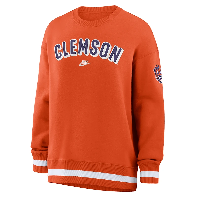 Women's Nike Orange Clemson Tigers Oversized Legacy Phoenix Sweatshirt