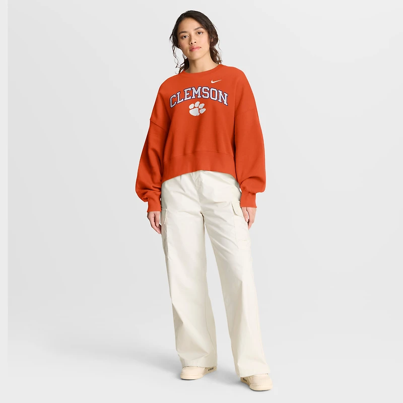 Sweat-shirt oversize Nike Orange Clemson Tigers Phoenix Arch pour femme