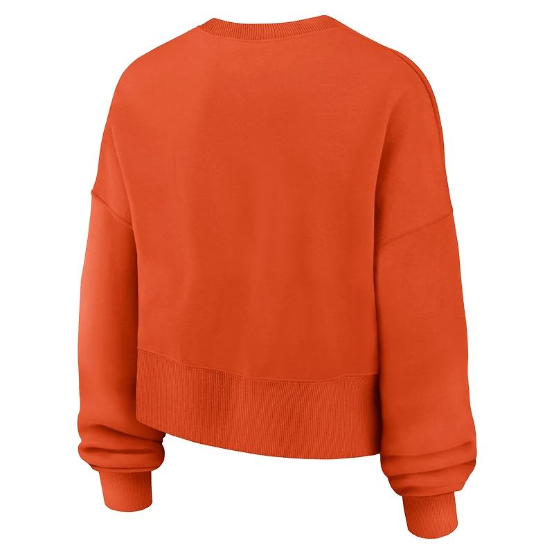 Women's Nike Orange Clemson Tigers Oversized Phoenix Arch Pullover Sweatshirt