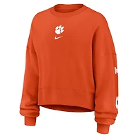 Women's Nike Orange Clemson Tigers Oversized Phoenix Pullover Sweatshirt