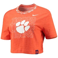 T-shirt court Nike Performance Clemson Tigers Slub Ringer pour femme orange
