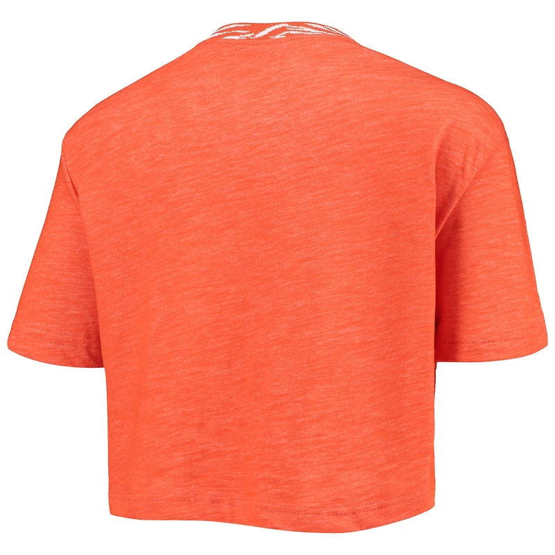 T-shirt court Nike Performance Clemson Tigers Slub Ringer pour femme orange