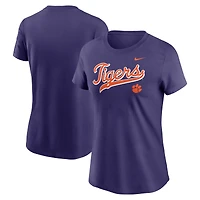 Women's Nike Purple Clemson Tigers Local Script T-Shirt