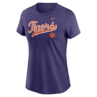 Women's Nike Purple Clemson Tigers Local Script T-Shirt