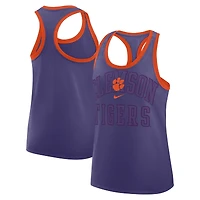 Women's Nike Purple Clemson Tigers Primetime Tri-Blend Racerback Tank Top