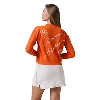 Pull brodé orange Love Note des Clemson Tigers pour femme
