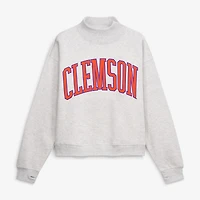Sweat-shirt à col montant Nelson oversize Pressbox Ash Clemson Tigers pour femme