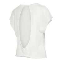 T-shirt Pressbox Cream pour femmes, modèle Clemson Tigers Nelson Movement, dos ouvert, en jersey flammé.