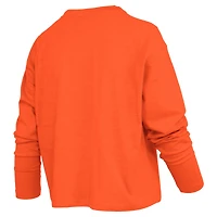 T-shirt à manches longues et coupe carrée pour femme, modèle Clemson Tigers, couleur violette Pressbox.