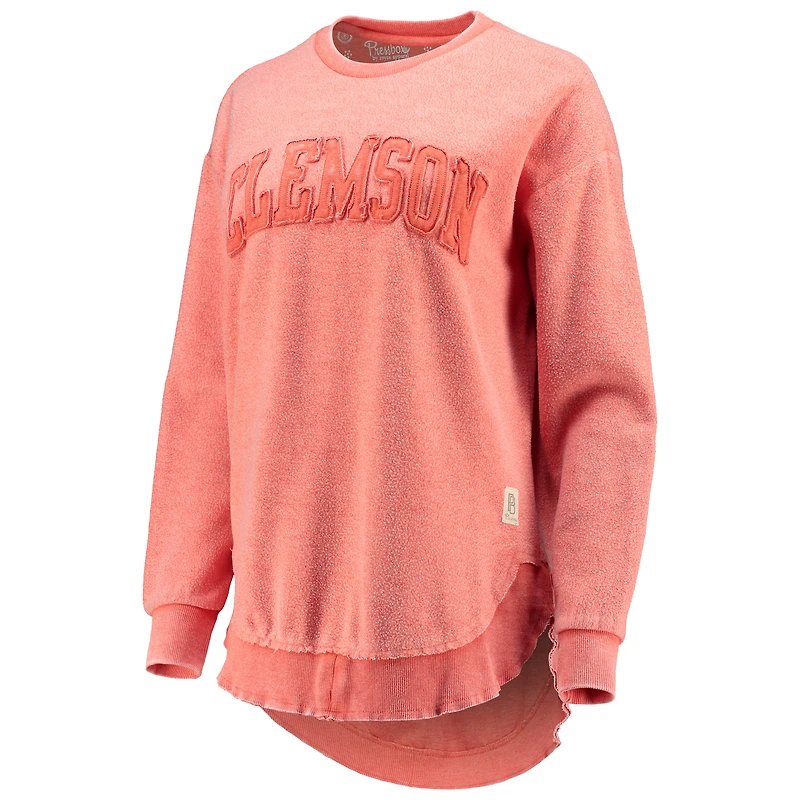 Sweat-shirt Pressbox Orange Clemson Tigers Ponchoville pour femme