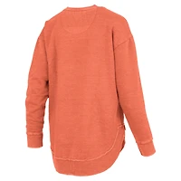 Women's Pressbox Orange Clemson Tigers Westin Poncho V-Neck Pullover Sweatshirt