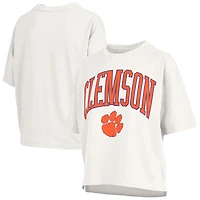Women's Pressbox  White Clemson Tigers Nelson T-Shirt