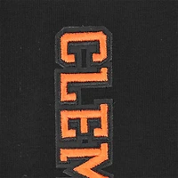 Women's Pro Standard Black Clemson Tigers Tonal Neutral Fitted Waist Length Racerback Tank Top