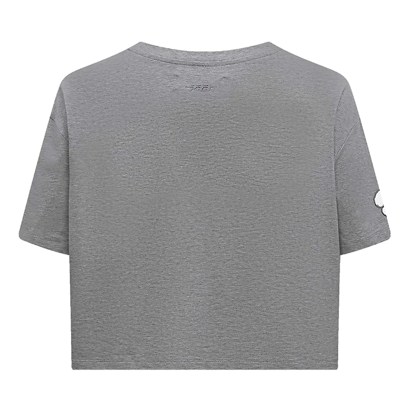 Women's Pro Standard Heather Charcoal Clemson Tigers Tonal Neutral Boxy Cropped T-Shirt