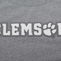 Women's Pro Standard Heather Charcoal Clemson Tigers Tonal Neutral Boxy Cropped T-Shirt