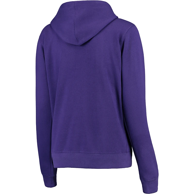 Women's Purple Clemson Tigers Arched Name Full-Zip Hoodie