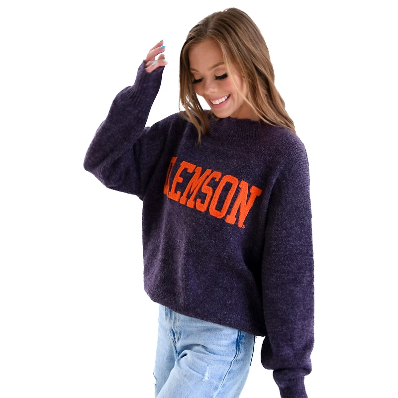 Pull oversize violet pour femme des Clemson Tigers