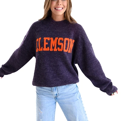 Pull oversize violet pour femme des Clemson Tigers