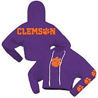 Sweat à capuche court surdimensionné violet Clemson Tigers Spirit Jersey pour femme