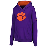 Sweat à capuche avec grand logo violet Clemson Tigers Stadium Athletic pour femmes