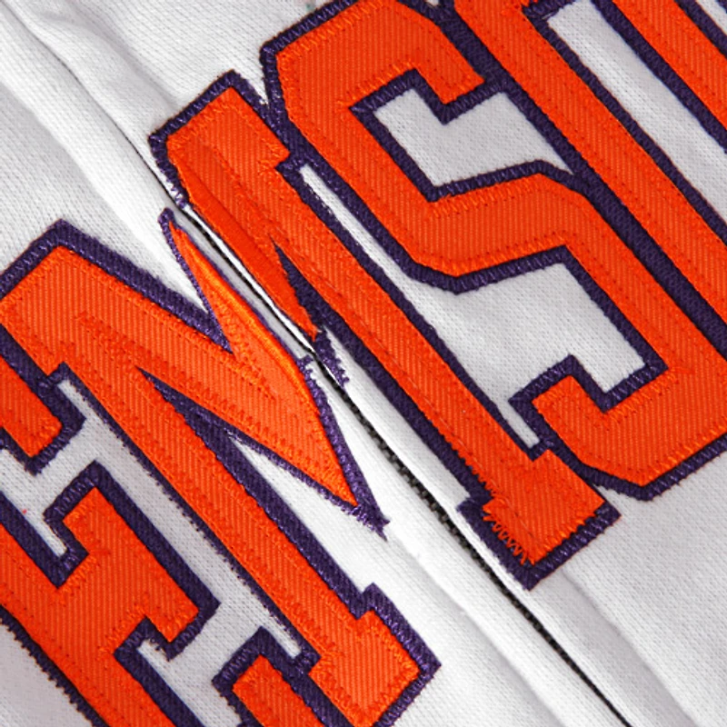 Sweat à capuche entièrement zippé Stadium Athletic Clemson Tigers pour femme avec nom arqué blanc
