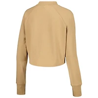 Ensemble sweat-shirt court et pantalon de survêtement raglan beige Clemson Tigers pour femmes