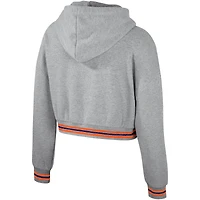 Sweat à capuche court scintillant pour femmes The Wild Collective Heather Grey Clemson Tigers