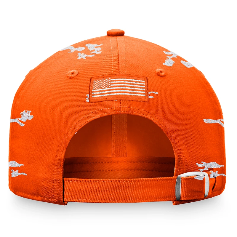 Casquette réglable pour femme Top of the World Orange Clemson Tigers OHT Military Appreciation Betty