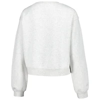 Women's ZooZatz Oatmeal Clemson Tigers Core Chenille Cropped Pullover Sweatshirt
