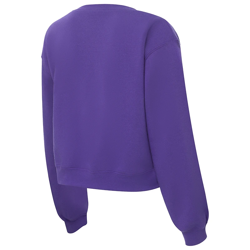 Sweat-shirt court en chenille violet ZooZatz pour femme, motif Clemson Tigers