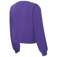 Sweat-shirt court en chenille violet ZooZatz pour femme, motif Clemson Tigers