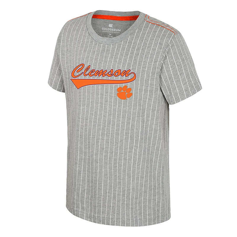 T-shirt de baseball Airball gris chiné pour jeunes Clemson Tigers Colosseum