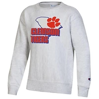 Chandail à enfiler armure inversée Clemson Tigers Champion gris chiné pour jeune