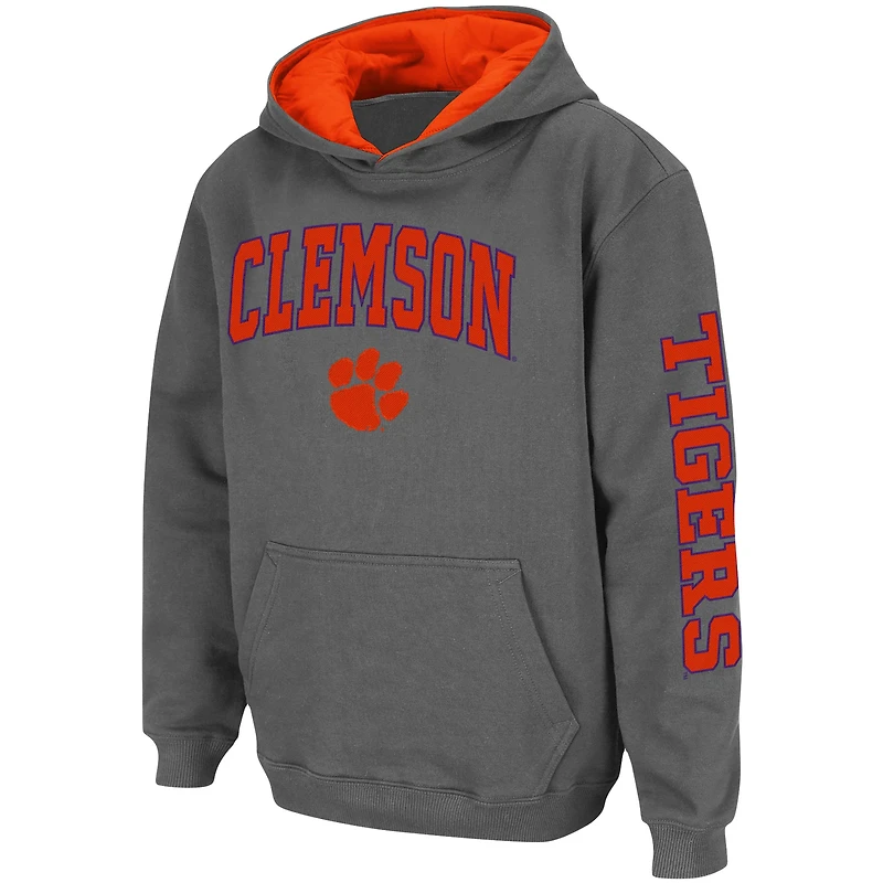Chandail à capuchon Colosseum Charcoal Clemson Tigers 2-Hit Team pour jeune