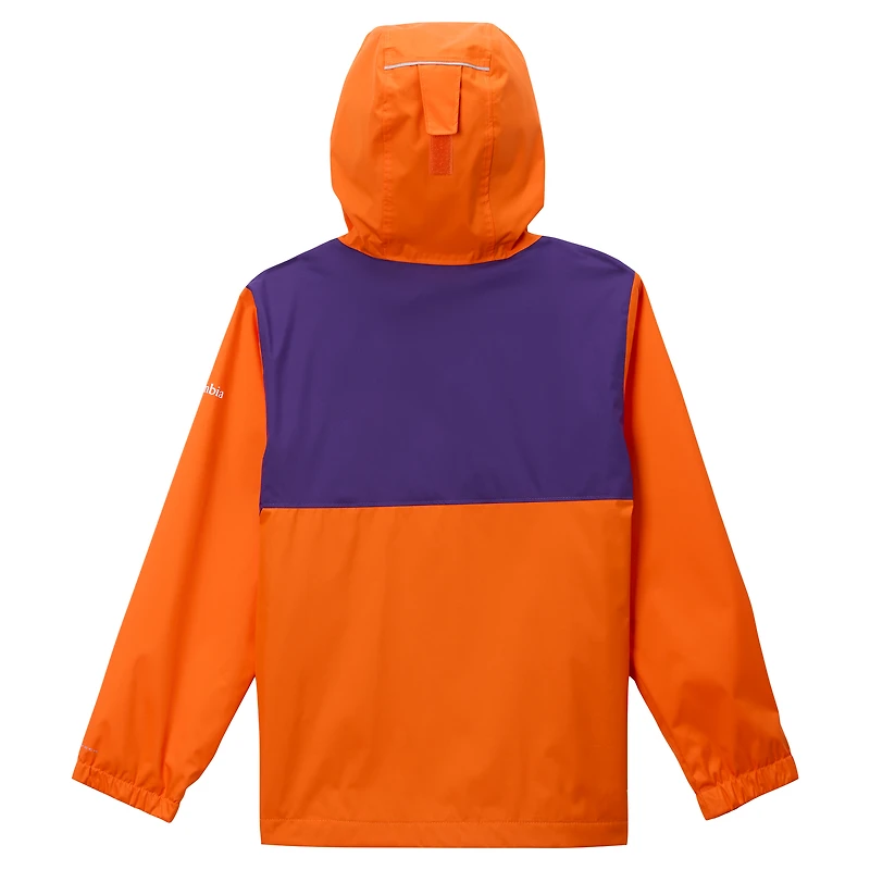 Youth Columbia Orange Clemson Tigers Rainy Fields Lined Omni-Tech Full-Zip Hoodie Jacket